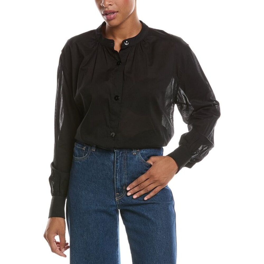 Officine Générale Womens  Katniss Voile Shirt, Black